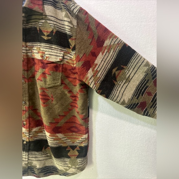 C.E. Schmidt Men's Workwear Shirt Chore Jacket Aztec Southwest Print Size L EUC - Picture 5 of 10